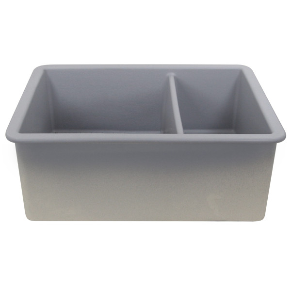 Nantucket Sinks ISFC24x18GR-DB2 Fireclay Matte Grey Double Bowl Dualmount Sink