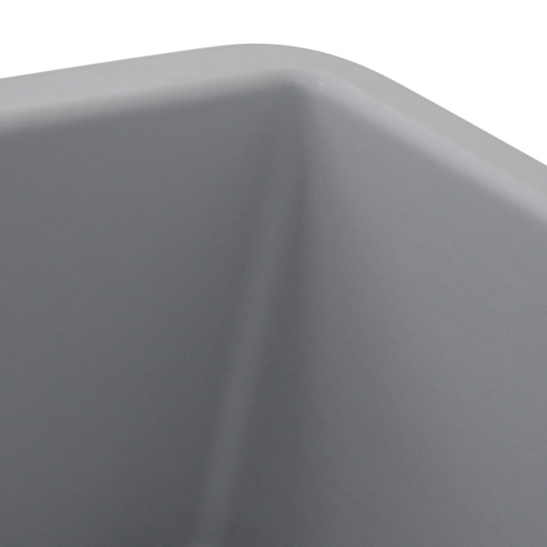 Nantucket Sinks ISFC24x18GR-DB2 Fireclay Matte Grey Double Bowl Dualmount Sink