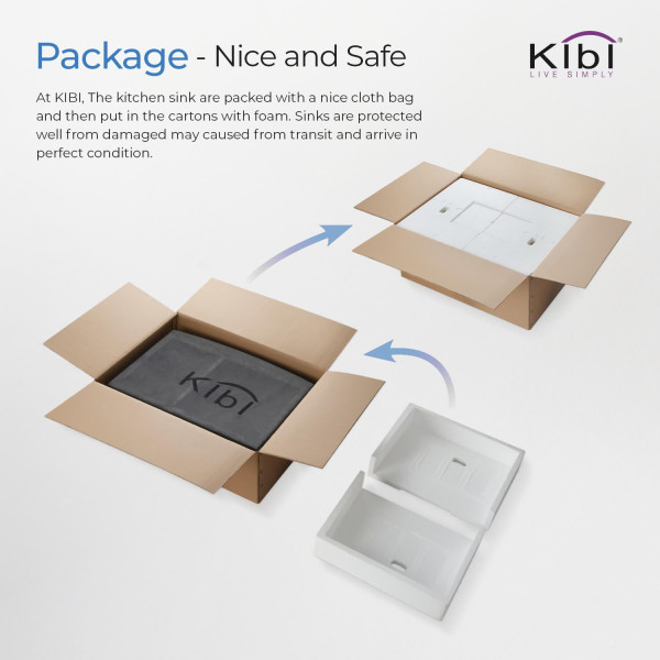 KIBI K1-D32 Handcrafted Undermount Double Bowl Stainless Steel Kitchen Sink