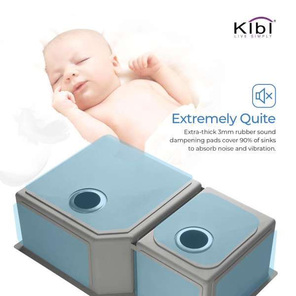 KIBI K1-D32 Handcrafted Undermount Double Bowl Stainless Steel Kitchen Sink