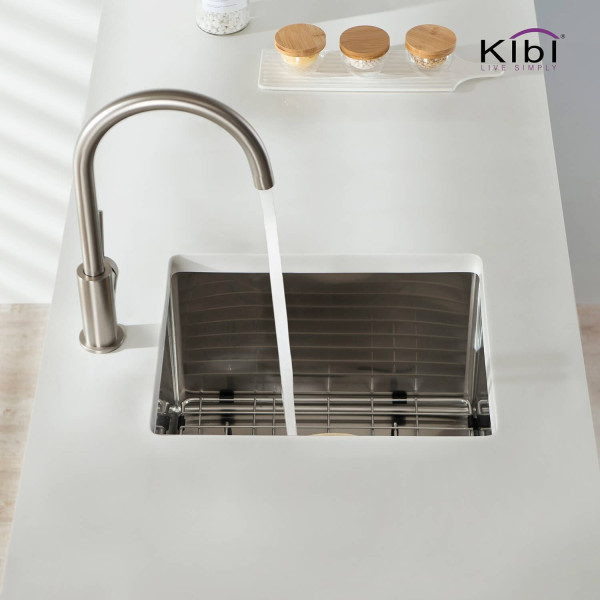 KIBI K1-S14 14″ Handcrafted Undermount Single Bowl Stainless Steel Kitchen Sink