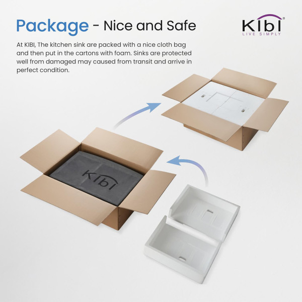 KIBI K1-S16 16″ Handcrafted Undermount Single Bowl Stainless Steel Kitchen Sink