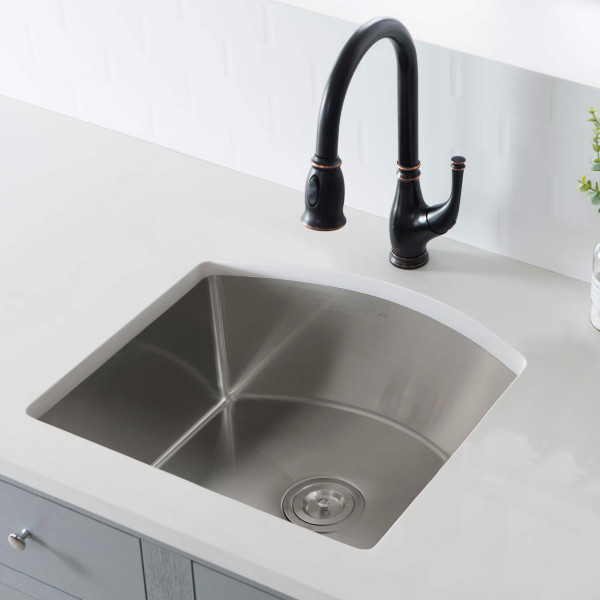 KIBI K1-S22-D Handcrafted Undermount Single Bowl Stainless Steel Kitchen Sink