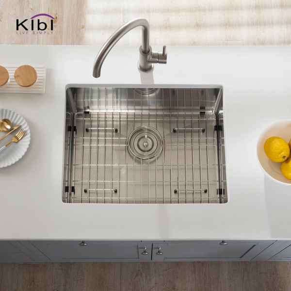 KIBI K1-S23 23″ Handcrafted Undermount Single Bowl Stainless Steel Kitchen Sink