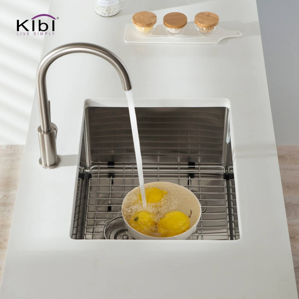 KIBI K1-S23 23″ Handcrafted Undermount Single Bowl Stainless Steel Kitchen Sink