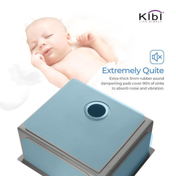 KIBI K1-S23 23″ Handcrafted Undermount Single Bowl Stainless Steel Kitchen Sink