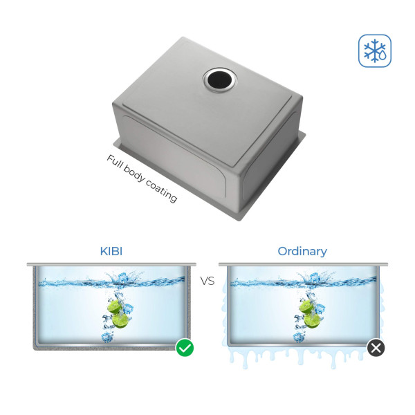 KIBI K1-S26 26″ Handcrafted Undermount Single Bowl Stainless Steel Kitchen Sink