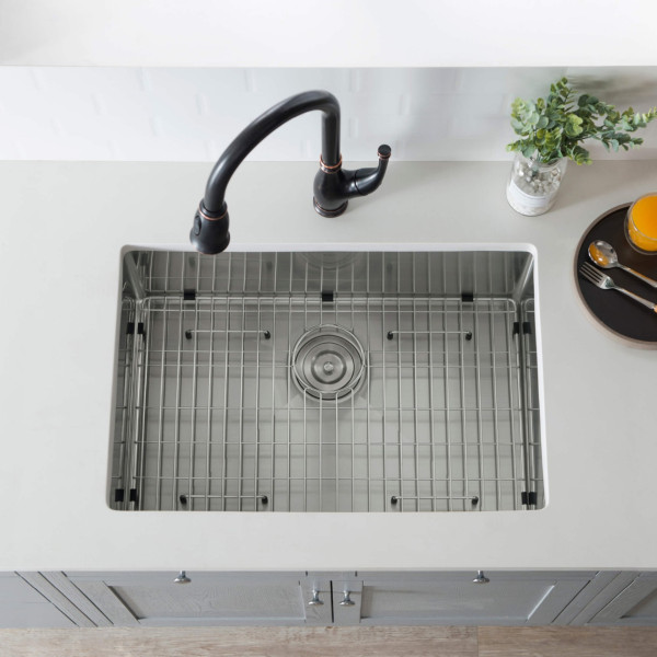 KIBI K1-S26 26″ Handcrafted Undermount Single Bowl Stainless Steel Kitchen Sink