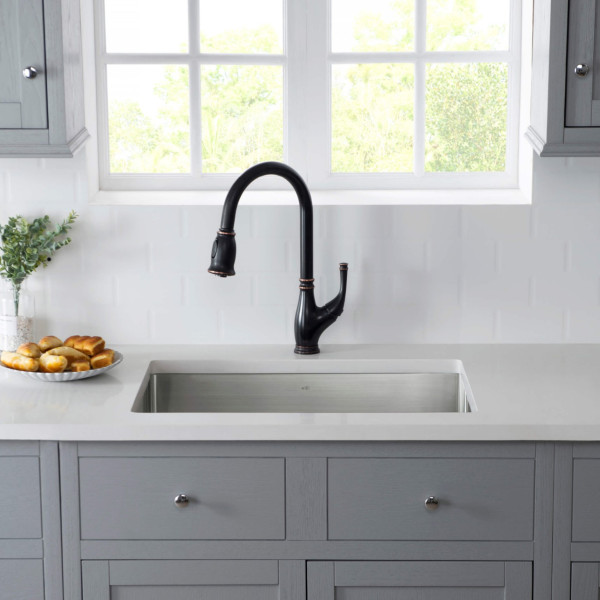 KIBI K1-S26 26″ Handcrafted Undermount Single Bowl Stainless Steel Kitchen Sink