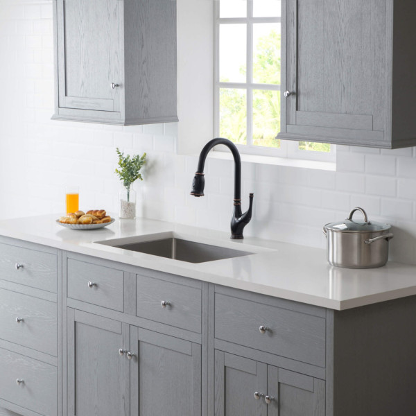 KIBI K1-S26 26″ Handcrafted Undermount Single Bowl Stainless Steel Kitchen Sink