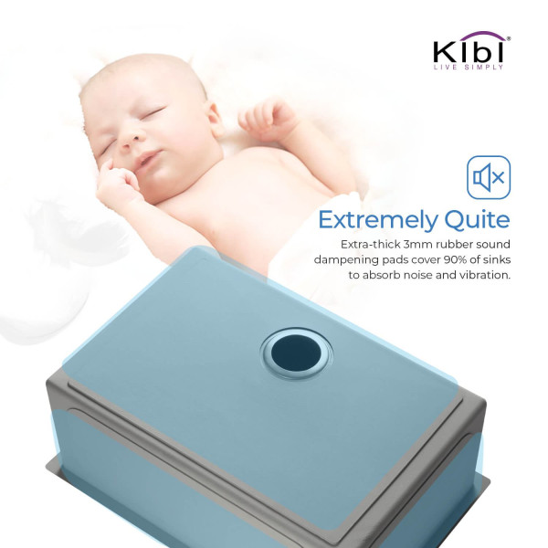 KIBI K1-S30 30″ Handcrafted Undermount Single Bowl Stainless Steel Kitchen Sink 