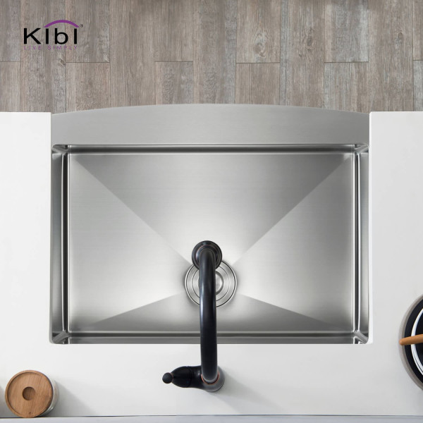 KIBI K1-SF30 30″ Handcrafted Farmhouse Single Bowl Stainless Steel Kitchen Sink