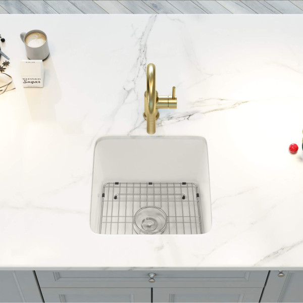 KIBI K2-S18SQ Cubic 18″ Undermounted Kitchen Fireclay Sink