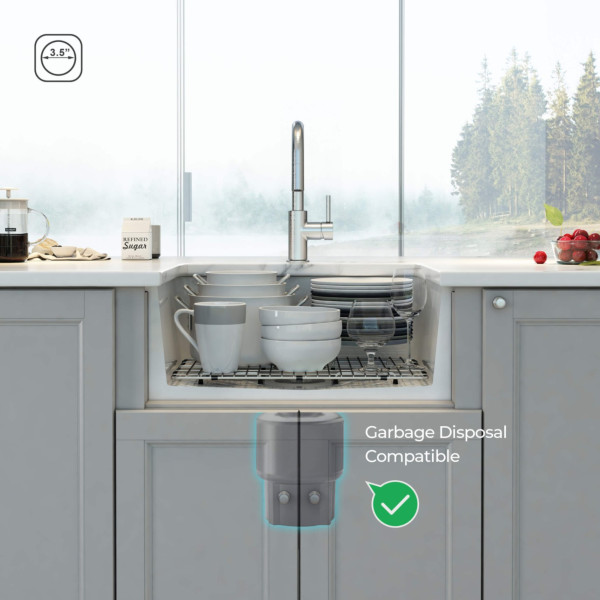 KIBI K2-S18SQ Cubic 18″ Undermounted Kitchen Fireclay Sink