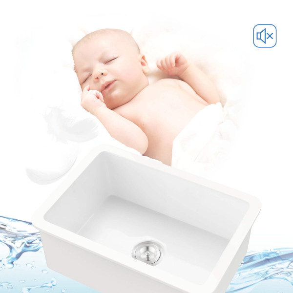 KIBI K2-S27 Landis 27″ Fireclay Kitchen Undermount Sink Single Bowl