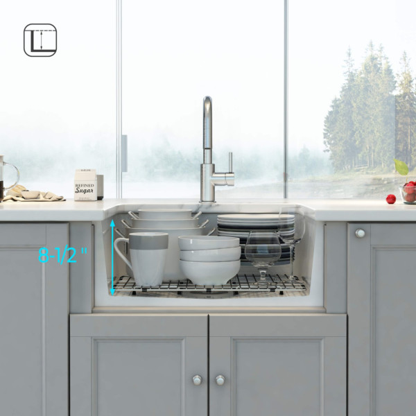 KIBI K2-S27 Landis 27″ Fireclay Kitchen Undermount Sink Single Bowl