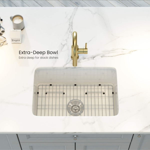 KIBI K2-S32 Landis 32″ Fireclay Kitchen Undermount Sink Single Bowl
