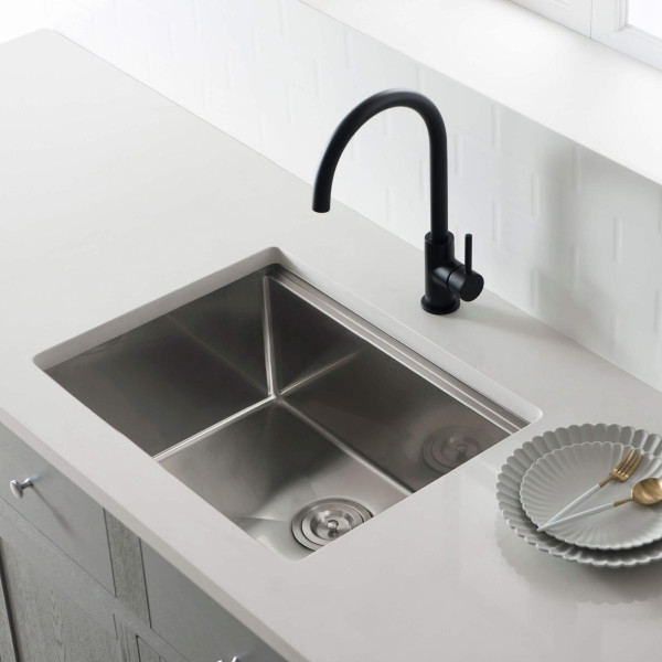 KIBI K3-S24T 24" Stainless Steel Single Bowl Workstation Undermount Kitchen Sink