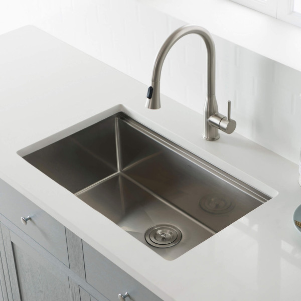 KIBI K3-S30T 30" Stainless Steel Single Bowl Workstation Undermount Kitchen Sink