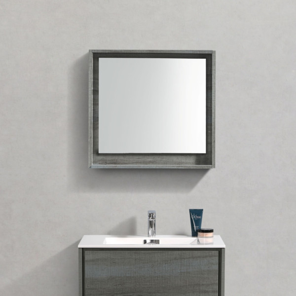 KubeBath KB30-M Bosco 30" Framed Mirror With Shelve