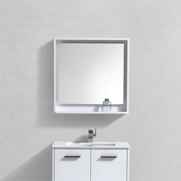 KubeBath KB30-M Bosco 30" Framed Mirror With Shelve