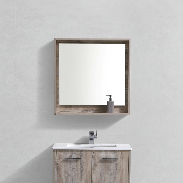 KubeBath KB30-M Bosco 30" Framed Mirror With Shelve