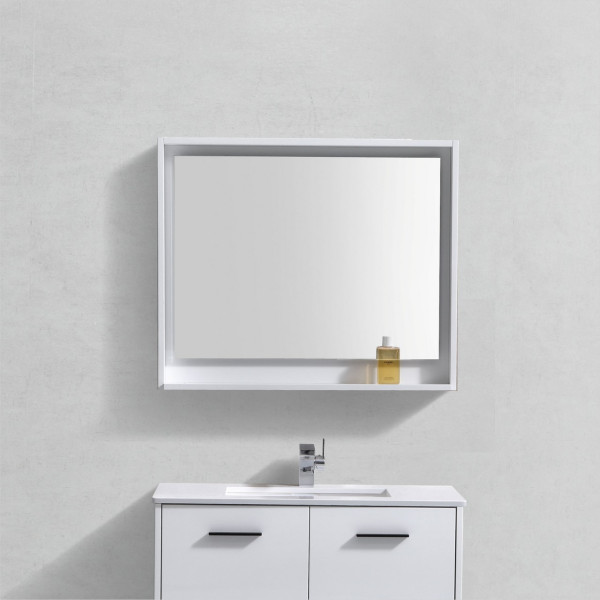 KubeBath KB36-M Bosco 36" Framed Mirror With Shelve