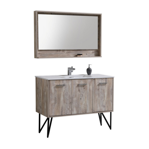 KubeBath KB48 Bosco 48 Inch Bathroom Vanity w/ Quartz Countertop