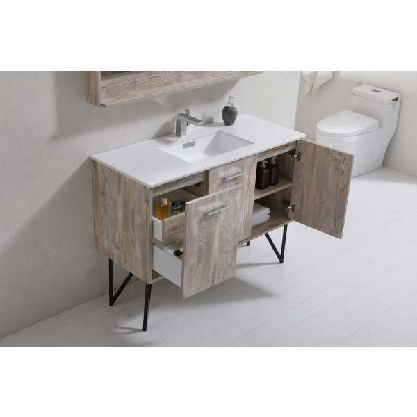 KubeBath KB48 Bosco 48 Inch Bathroom Vanity w/ Quartz Countertop