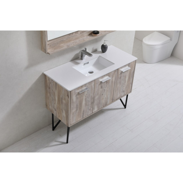 KubeBath KB48 Bosco 48 Inch Bathroom Vanity w/ Quartz Countertop