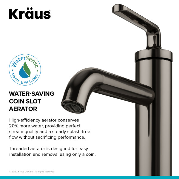 Kraus KBF-1221 Ramus™ Single Handle Bath Faucet with Lift Rod Drain