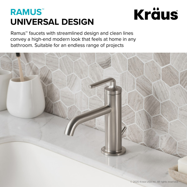 Kraus KBF-1221 Ramus™ Single Handle Bath Faucet with Lift Rod Drain