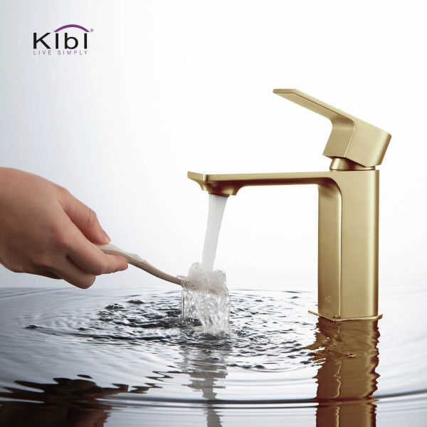 KIBI KBF1001BG Mirage Single Handle Bathroom Vanity Sink Faucet
