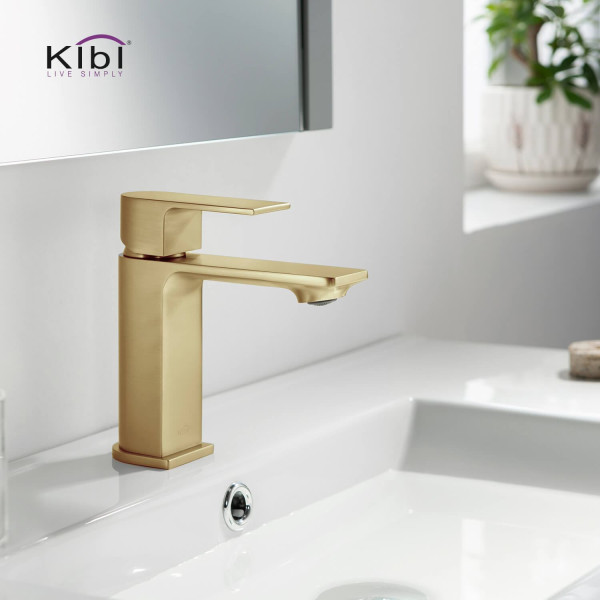 KIBI KBF1001BG Mirage Single Handle Bathroom Vanity Sink Faucet