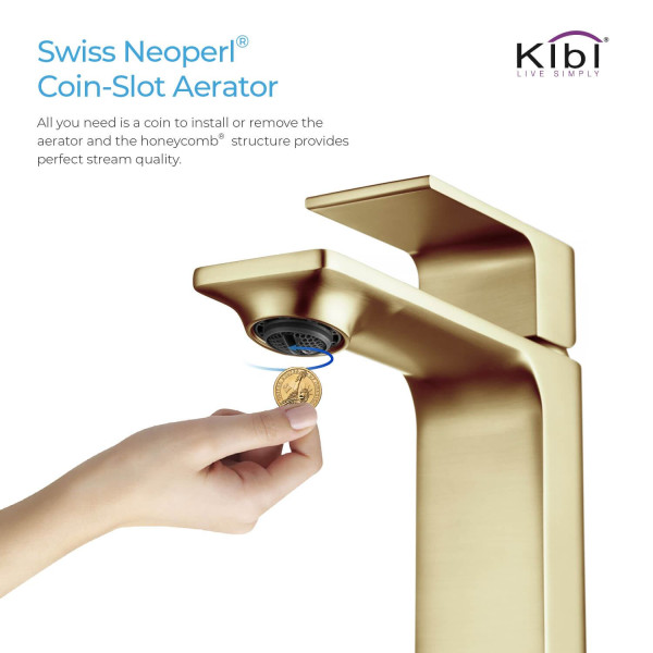 KIBI KBF1001BG Mirage Single Handle Bathroom Vanity Sink Faucet