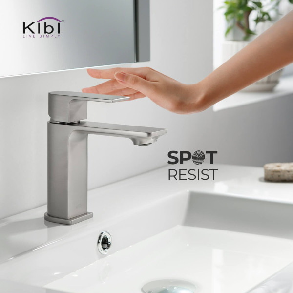 KIBI KBF1001BN Mirage Single Handle Bathroom Vanity Sink Faucet