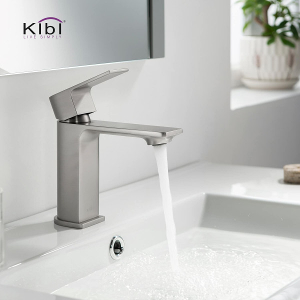 KIBI KBF1001BN Mirage Single Handle Bathroom Vanity Sink Faucet