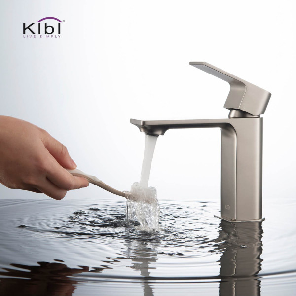 KIBI KBF1001BN Mirage Single Handle Bathroom Vanity Sink Faucet