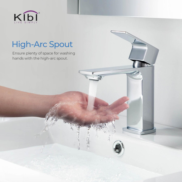 KIBI KBF1001CH Mirage Single Handle Bathroom Vanity Sink Faucet