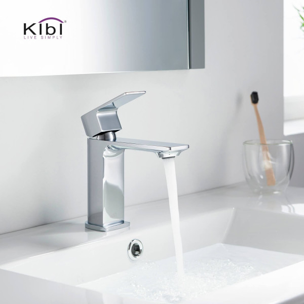 KIBI KBF1001CH Mirage Single Handle Bathroom Vanity Sink Faucet