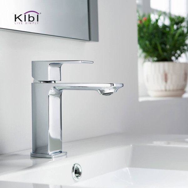 KIBI KBF1001CH Mirage Single Handle Bathroom Vanity Sink Faucet