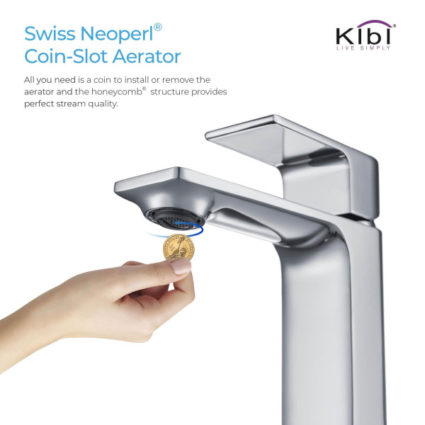 KIBI KBF1001CH Mirage Single Handle Bathroom Vanity Sink Faucet