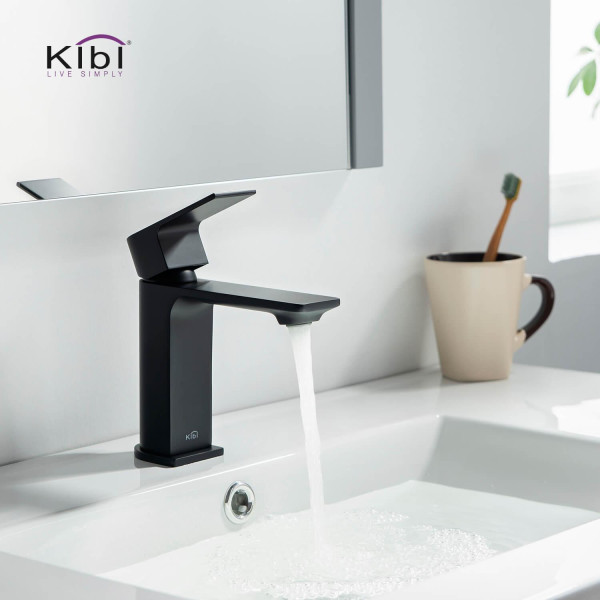 KIBI KBF1001MB Mirage Single Handle Bathroom Vanity Sink Faucet