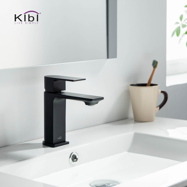 KIBI KBF1001MB Mirage Single Handle Bathroom Vanity Sink Faucet