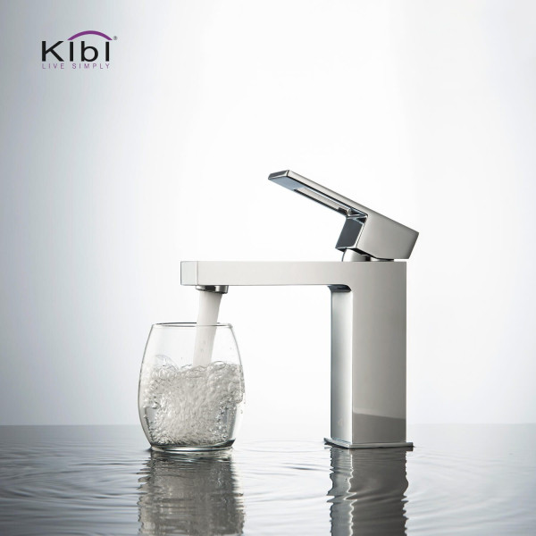 KIBI KBF1002CH Cubic Single Handle Bathroom Vanity Sink Faucet
