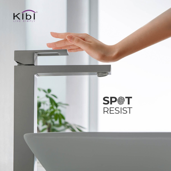 KIBI KBF1003BN Cubic Single Handle Bathroom Vessel Sink Faucet