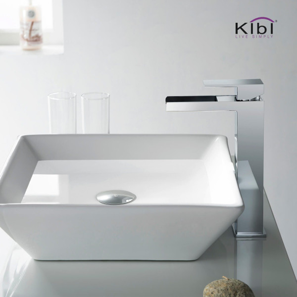 KIBI KBF1005CH Waterfall Single Handle Bathroom Vessel Sink Faucet