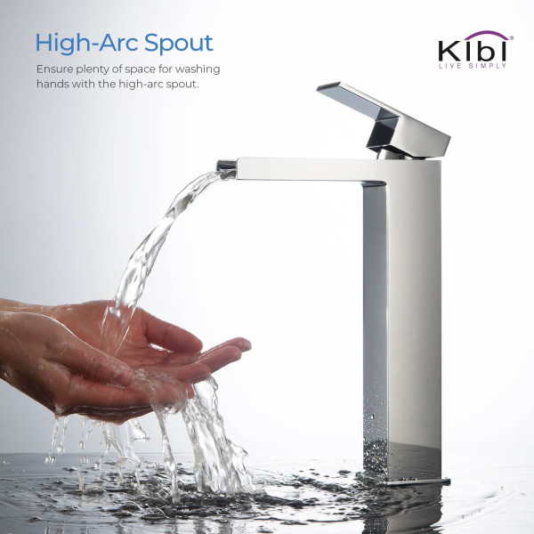 KIBI KBF1005CH Waterfall Single Handle Bathroom Vessel Sink Faucet