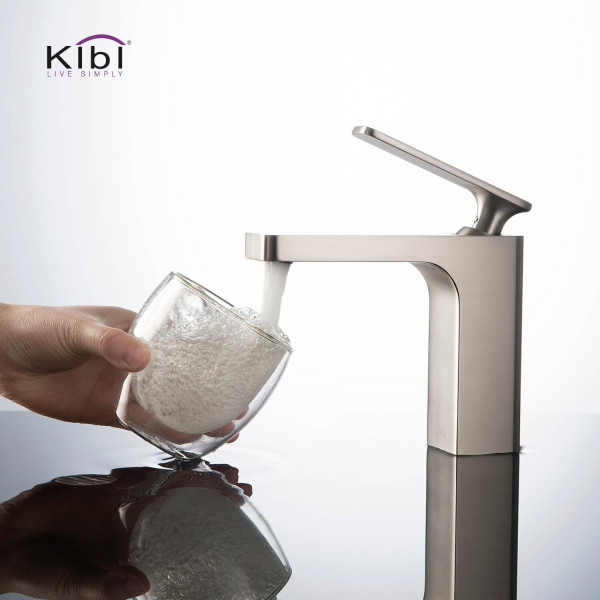 KIBI KBF1006BN Infinity Single Handle Bathroom Vanity Sink Faucet
