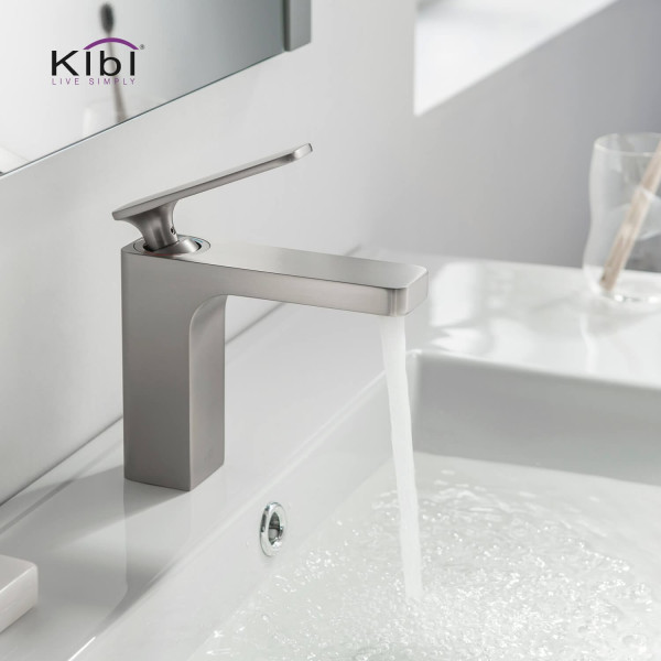 KIBI KBF1006BN Infinity Single Handle Bathroom Vanity Sink Faucet